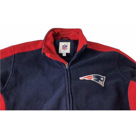 Men's NFL New England Patriots Full Zip Sweatshirt Jacket Sz L Heavy Warm Fleece - Picture 3 of 4